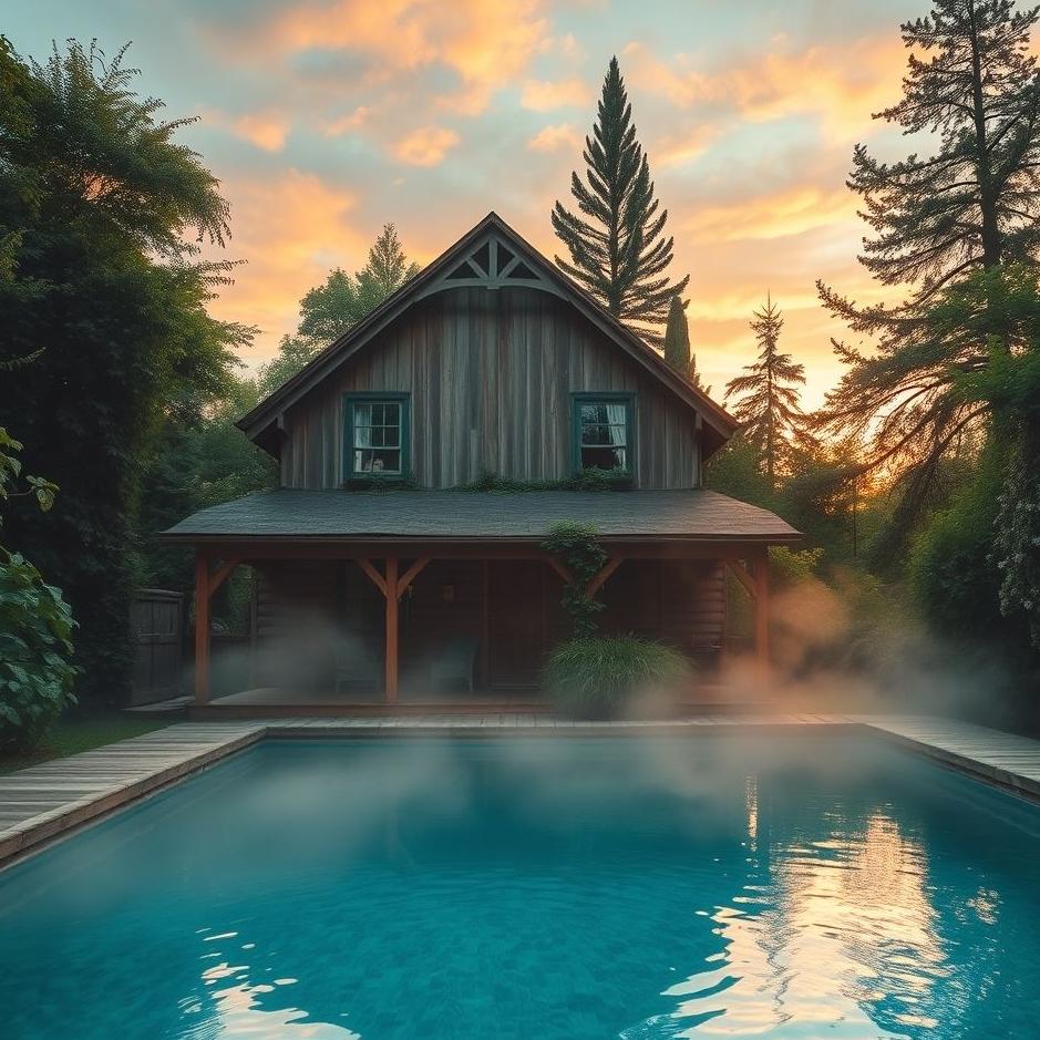Dream : An old house with a pool in a dream