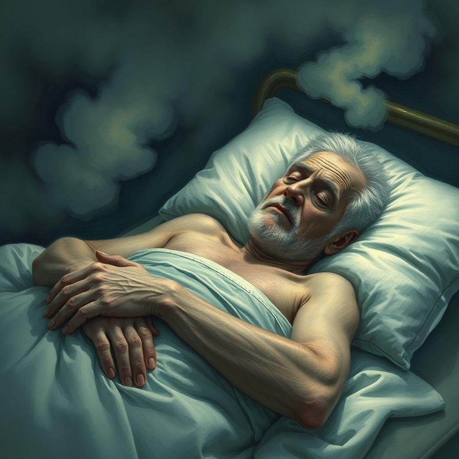 Dream : An old man lying sick in a dream