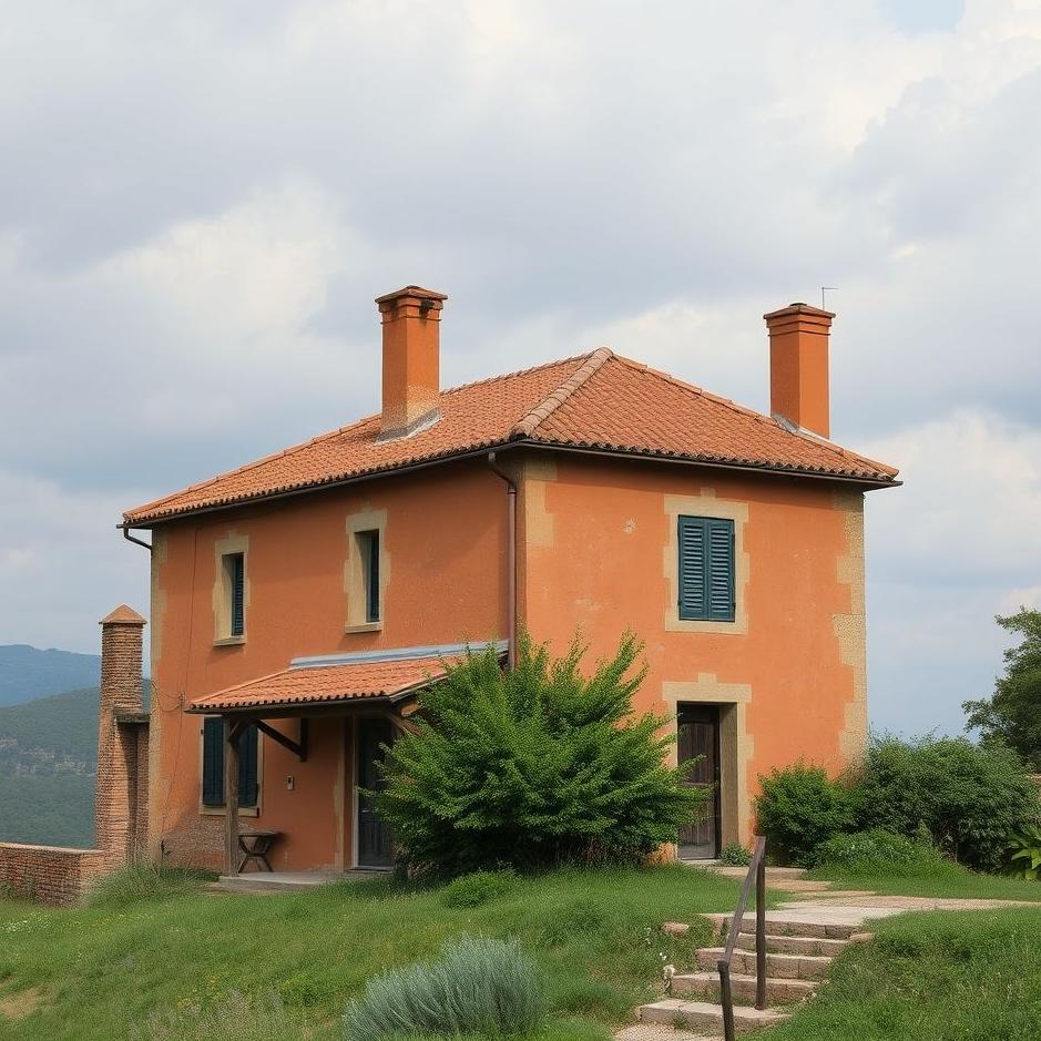 Dream : An old terracotta house in a dream