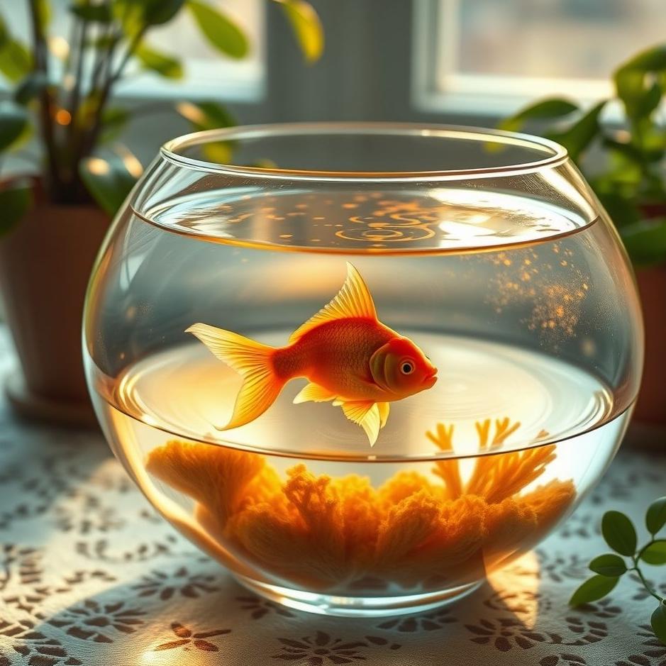 Dream : An orange fish in a bowl in a dream