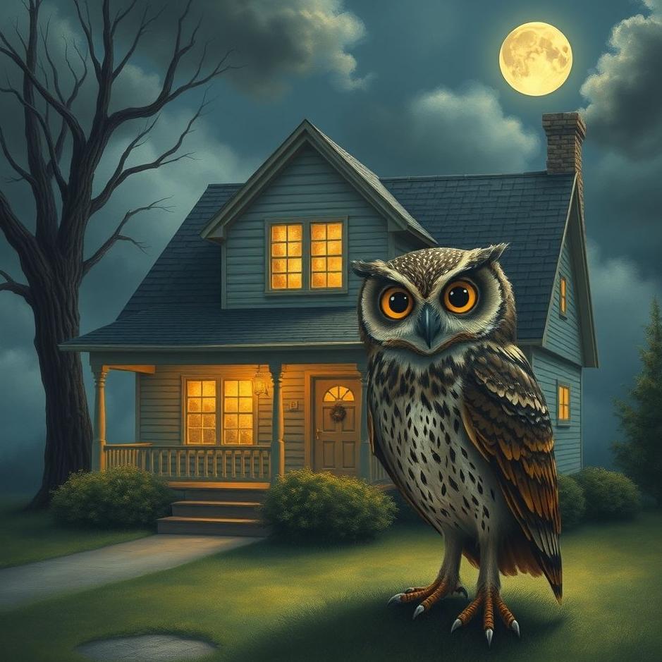 Dream : An owl in front of the house in a dream