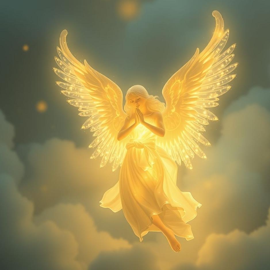 Dream : Angel made of light in a dream