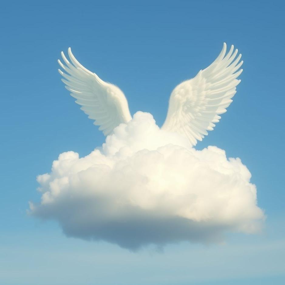 Dream : Angel-shaped cloud in a dream