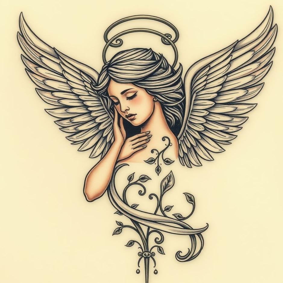 Dream : Angel tattoo in a dream