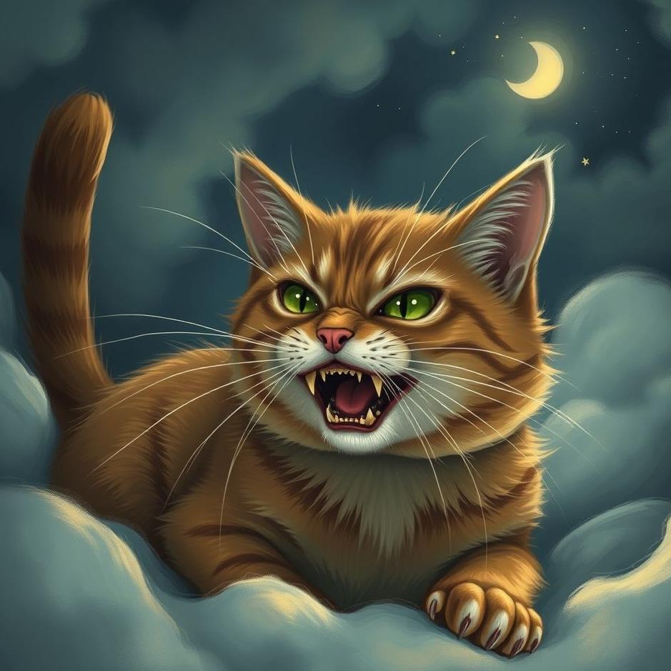 Dream : Angry cat in a dream