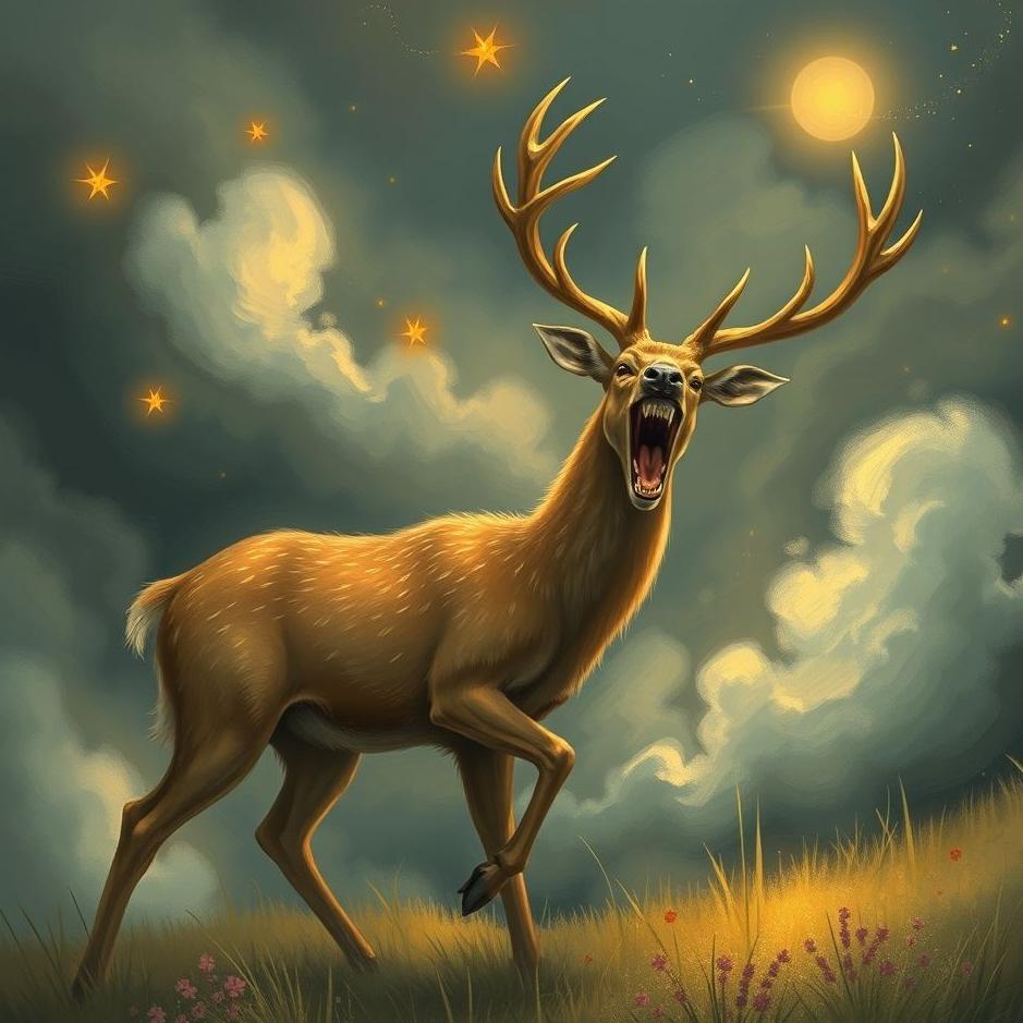 Dream : Angry deer in a dream