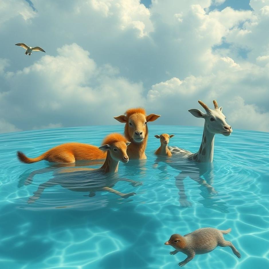 Dream : Animals in a pool in a dream