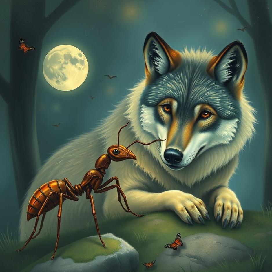 Dream : Ant and a wolf in a dream
