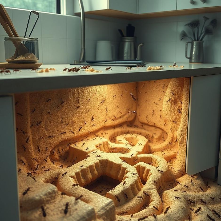 Dream : Ant nest in the kitchen in a dream