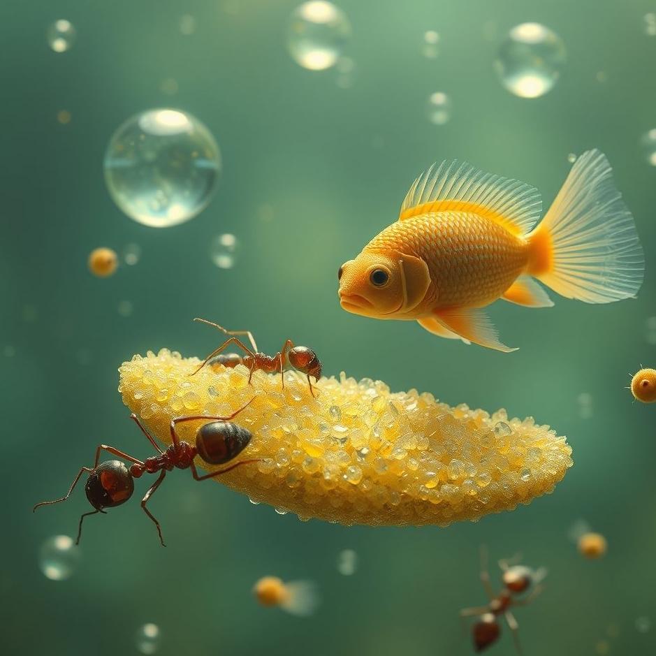 Dream : Ants and fish in a dream