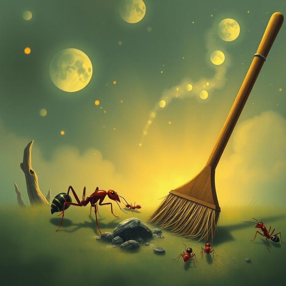 Dream : Ants and sweeping in a dream