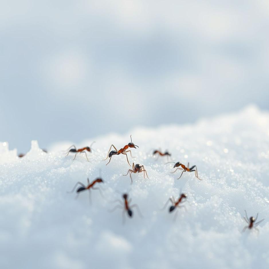 Dream : Ants on snow in a dream