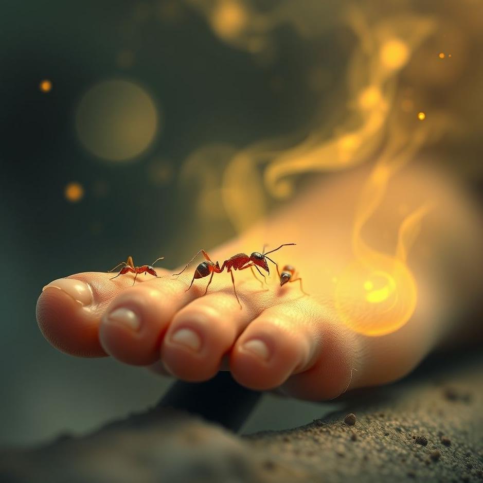 Dream : Ants wrap on the foot in the dream