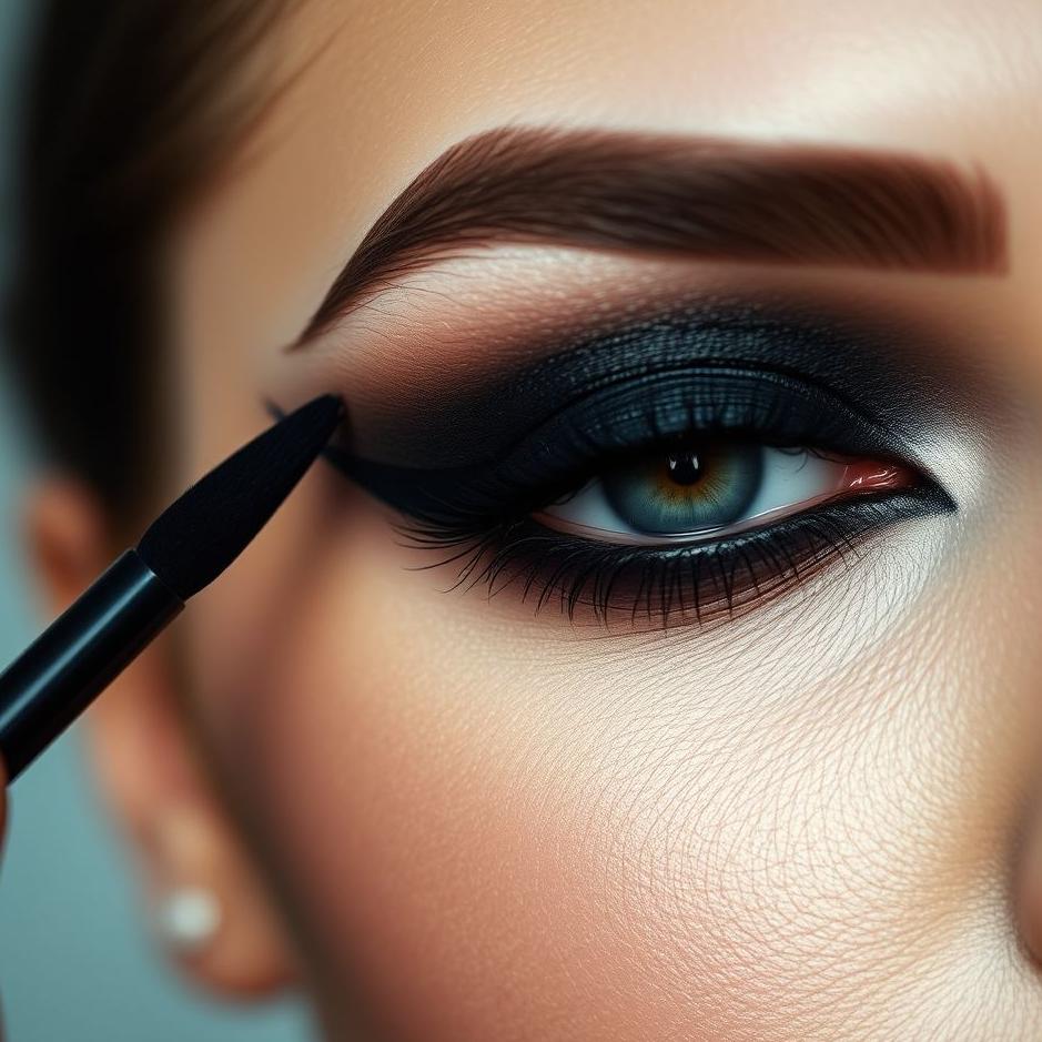 Dream : Applying black eye shadow