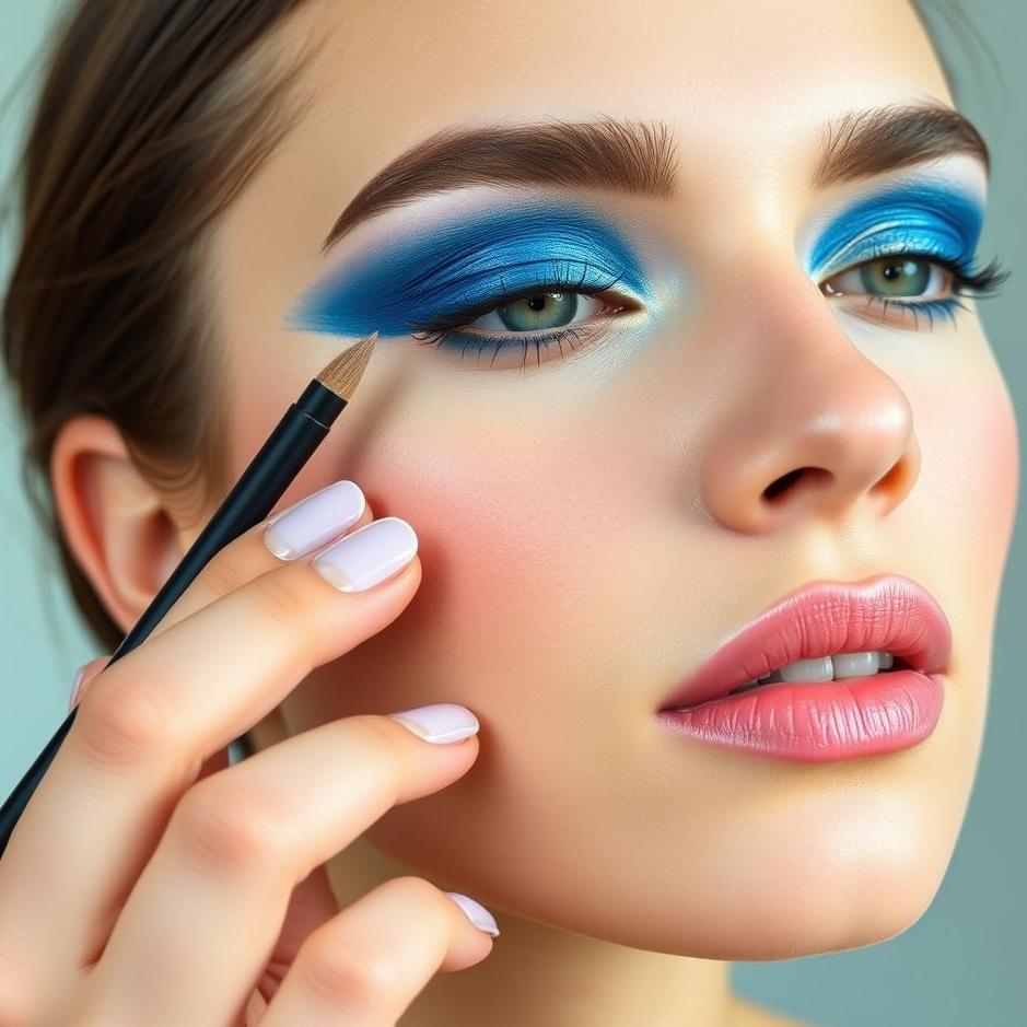 Dream : Applying blue eyeshadow