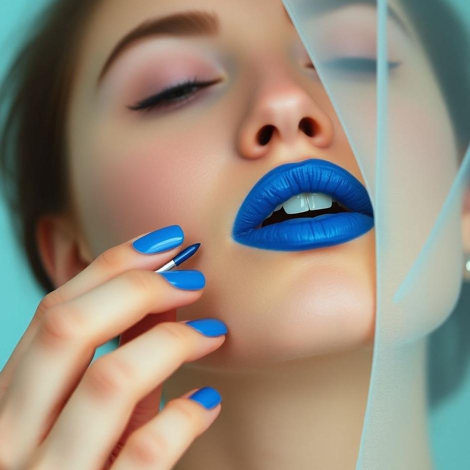 Dream : Applying blue lipstick in a dream