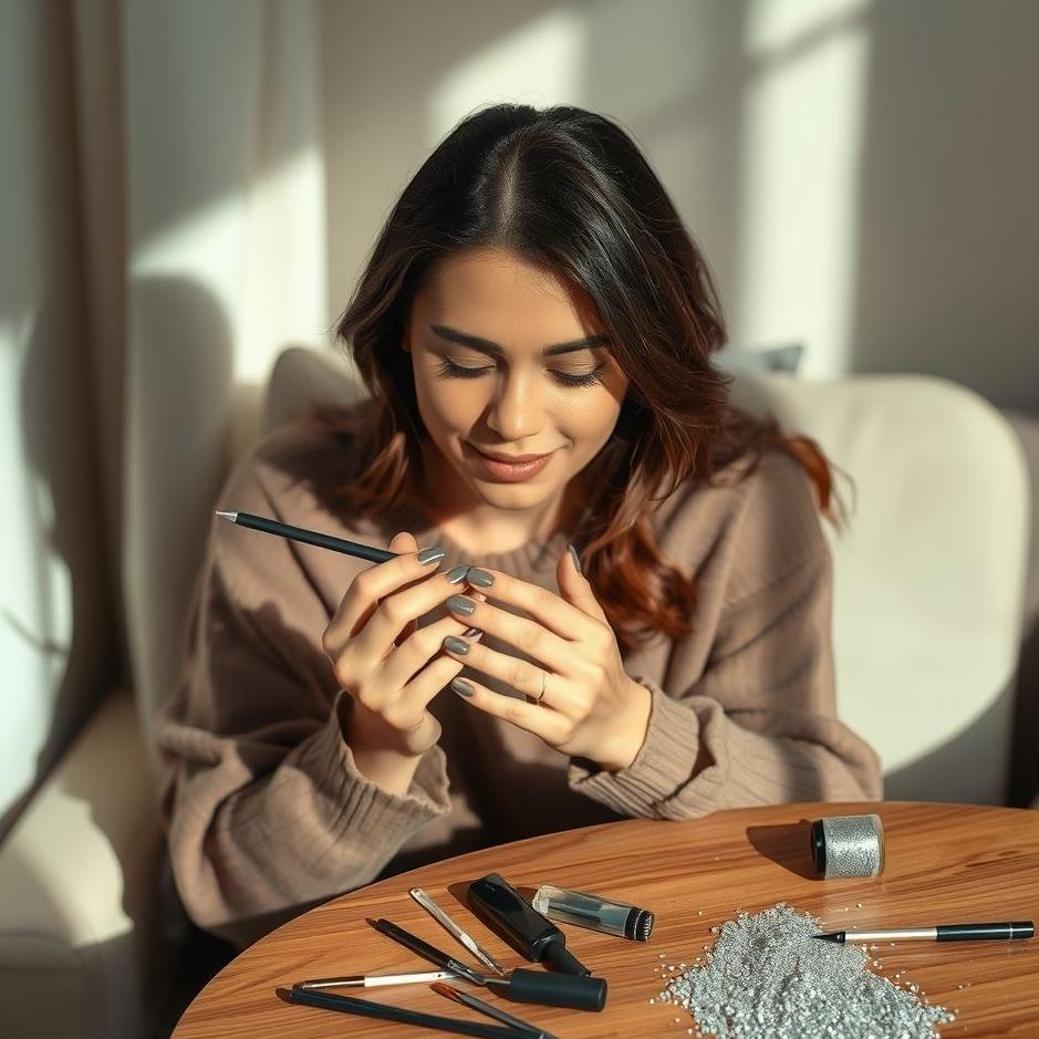 Dream : Applying gray nail polish