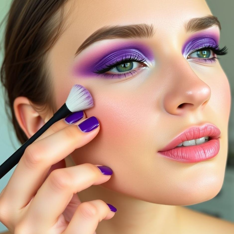 Dream : Applying purple eyeshadow