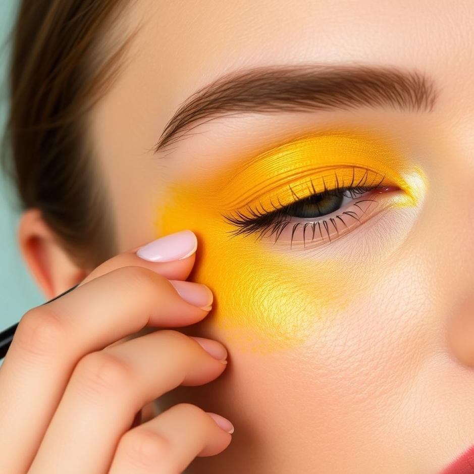 Dream : Applying yellow eyeshadow