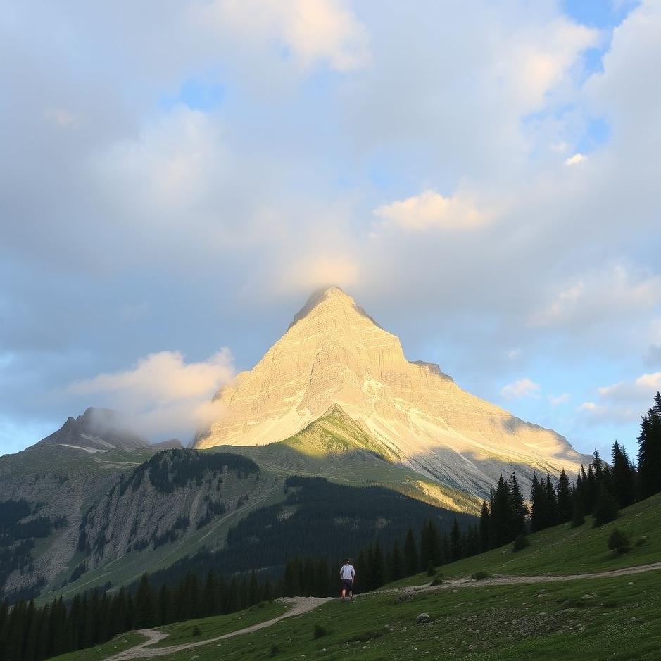 Dream : At the foot of a mountain in a dream