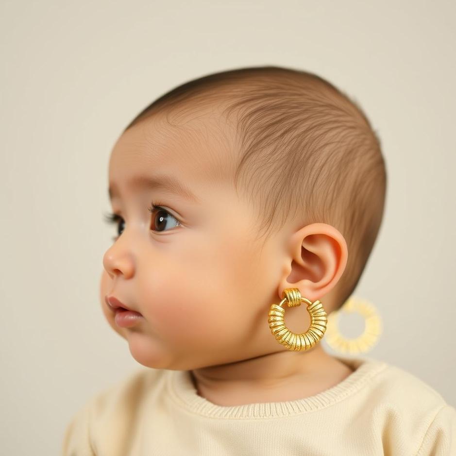 Dream : Baby Wearing Gold Earrings 