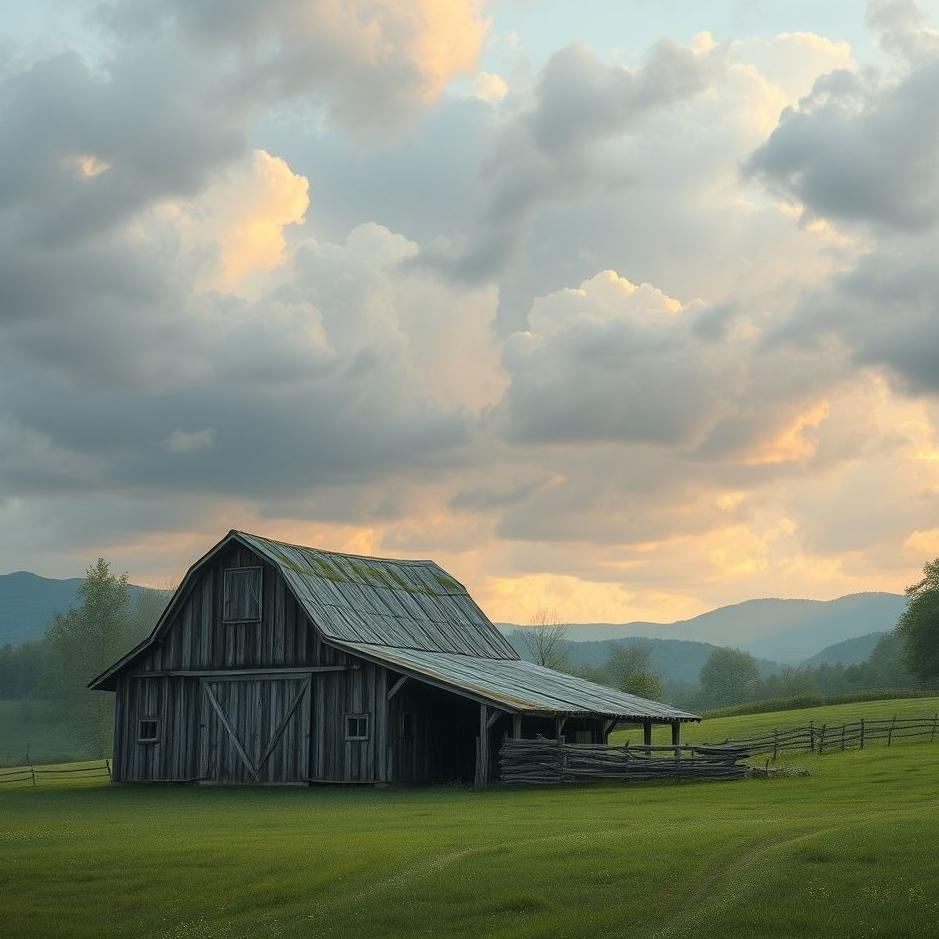 Dream : Barn in a village in a dream
