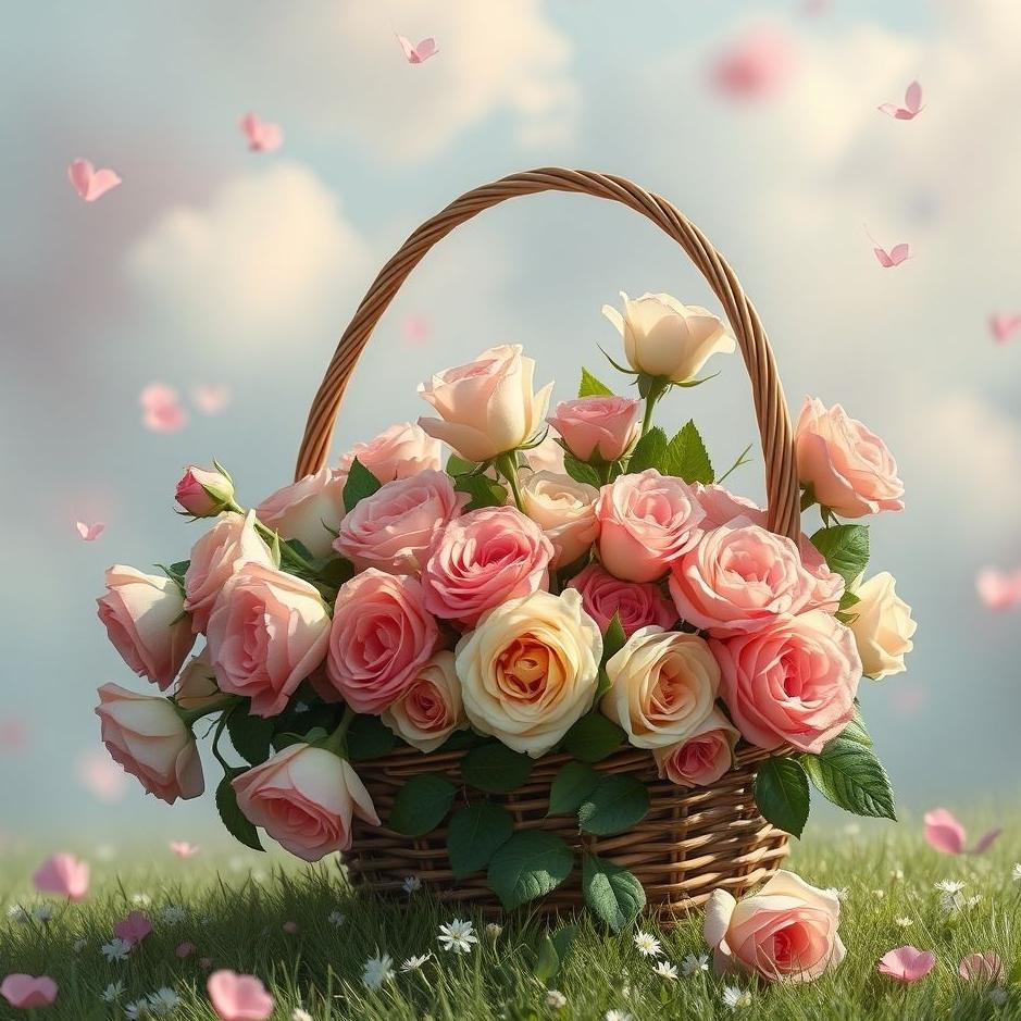 Dream : Basket full of roses in a dream