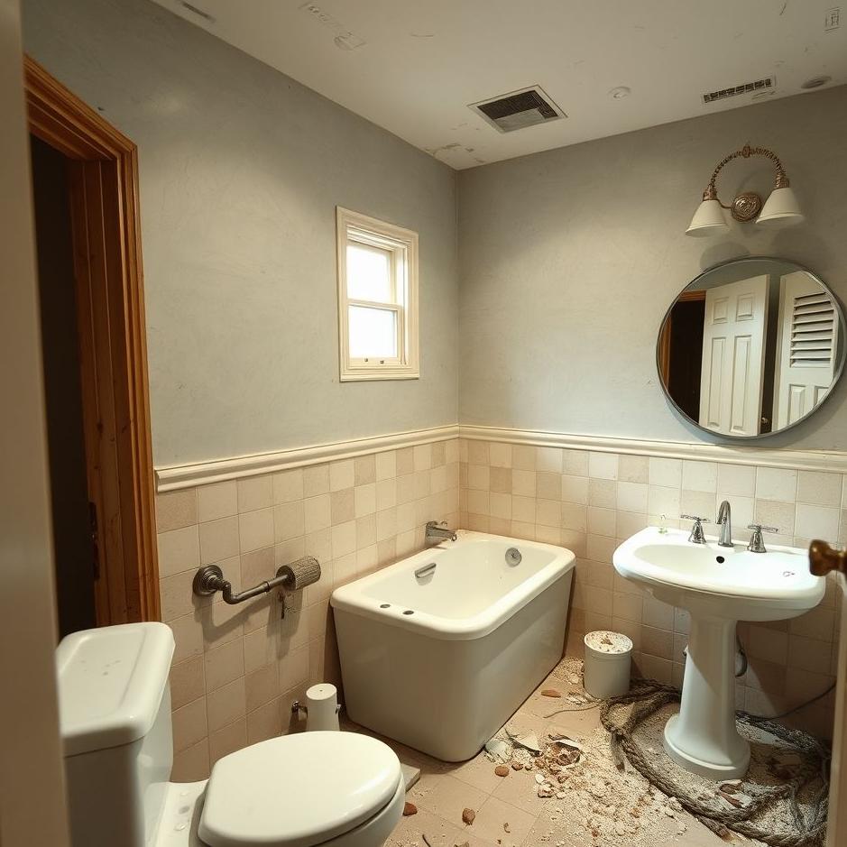 Dream : Bathroom being left unfinished 