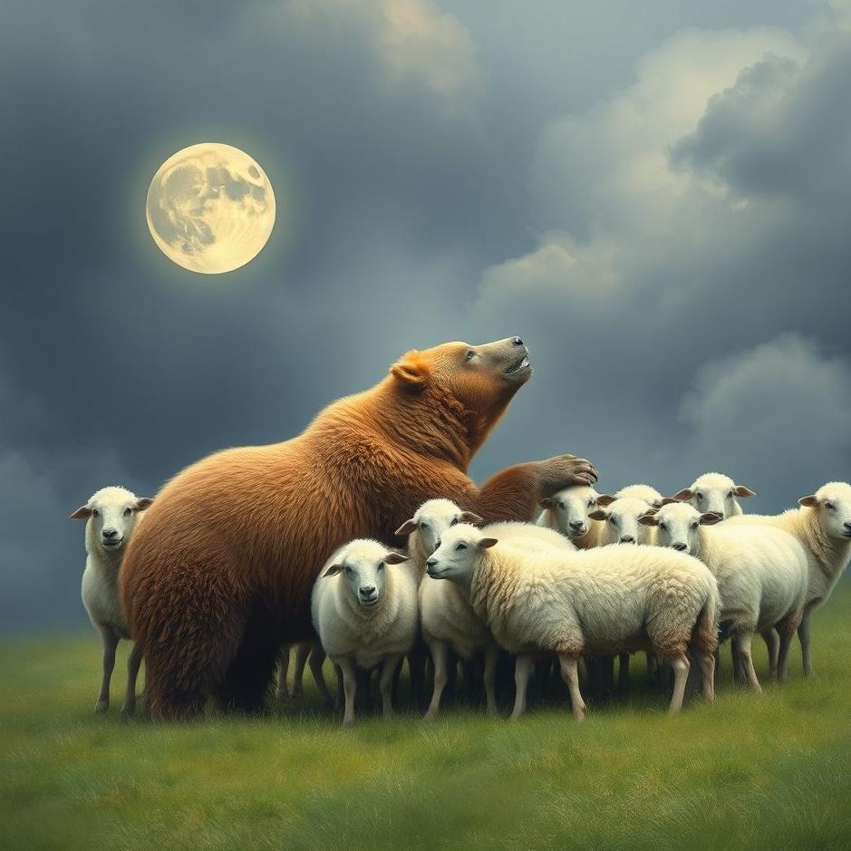 Dream : Bear attacking a flock of sheep in a dream