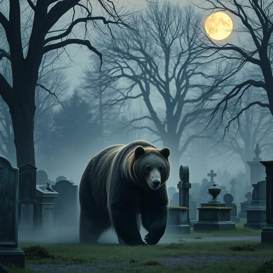 Dream : Bear in a cemetery in a dream