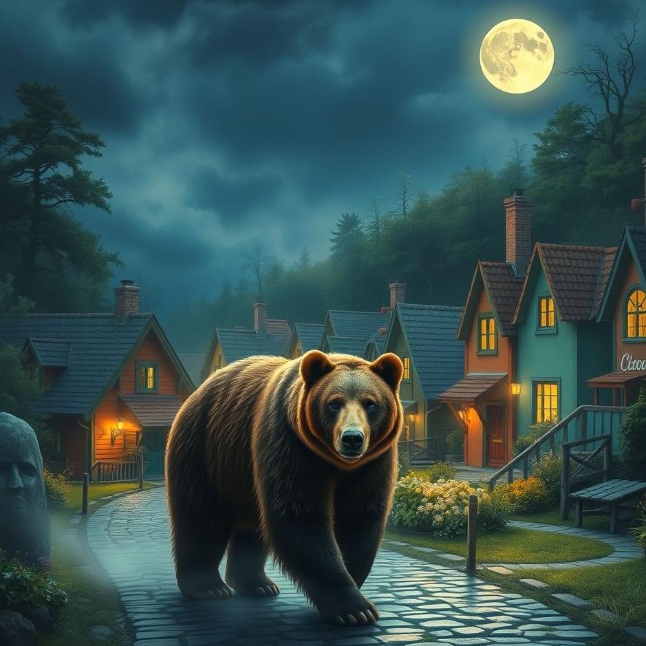 Dream : Bear in a village in a dream