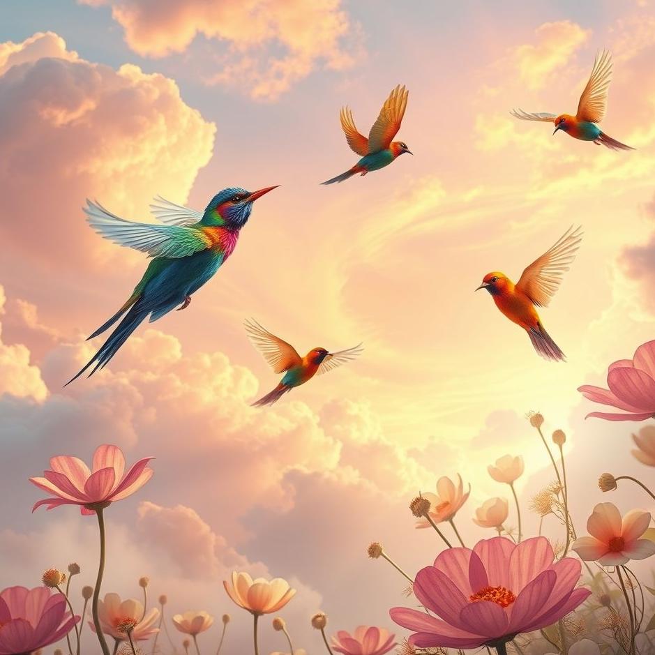Dream : Beautiful birds in a dream