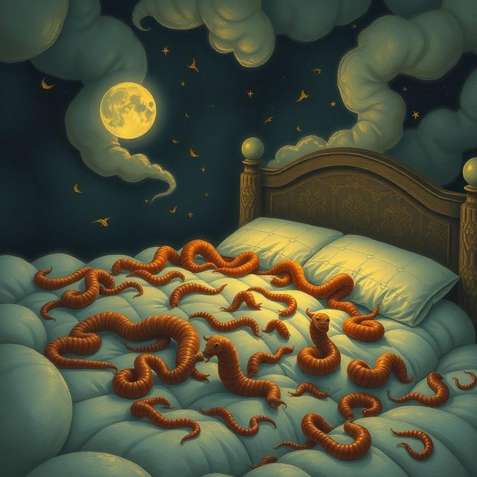 Dream : Bed full of worms in a dream