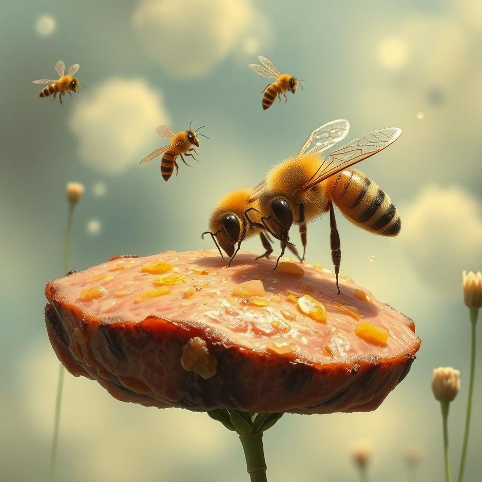 Dream : Bees on meat in a dream