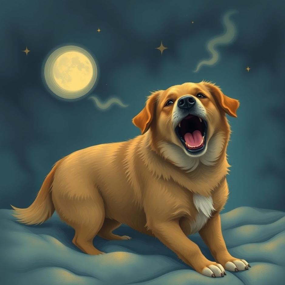 Dream : Being afraid of a dog barking in a dream