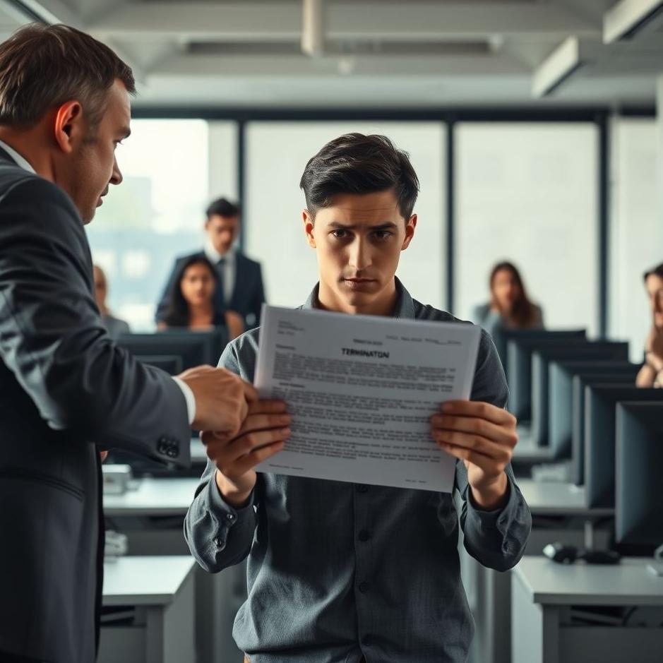 Dream : Being fired from your workplace in a dream