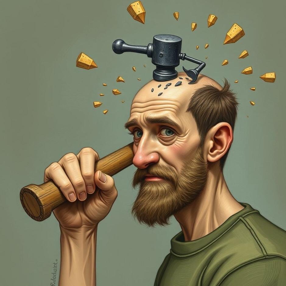 Dream : Being hit on the head with a hammer 