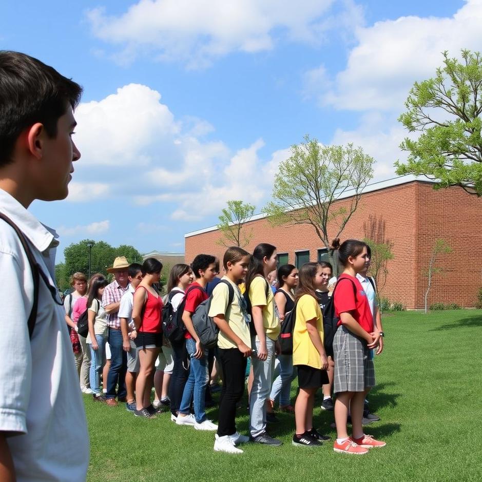 Dream : Being in a line at school