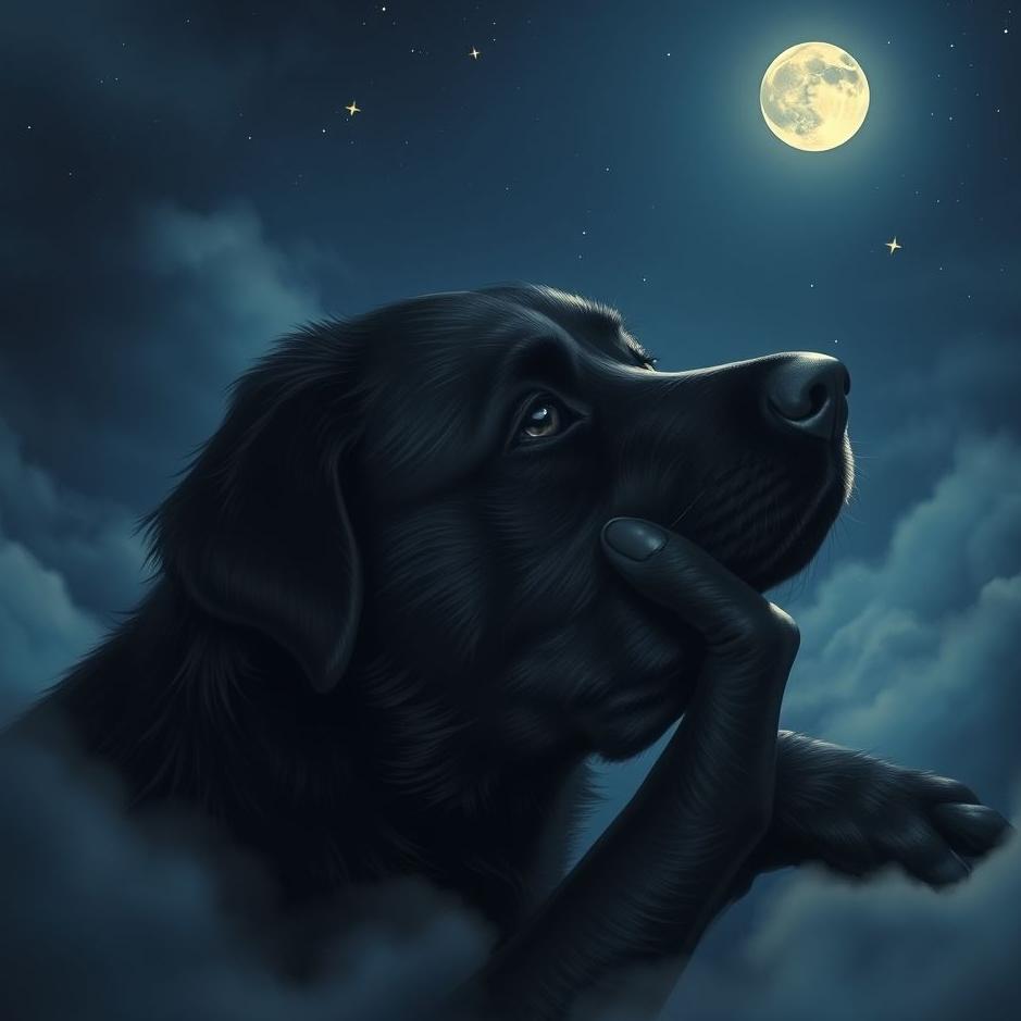 Dream : Being loved by a black dog in a dream