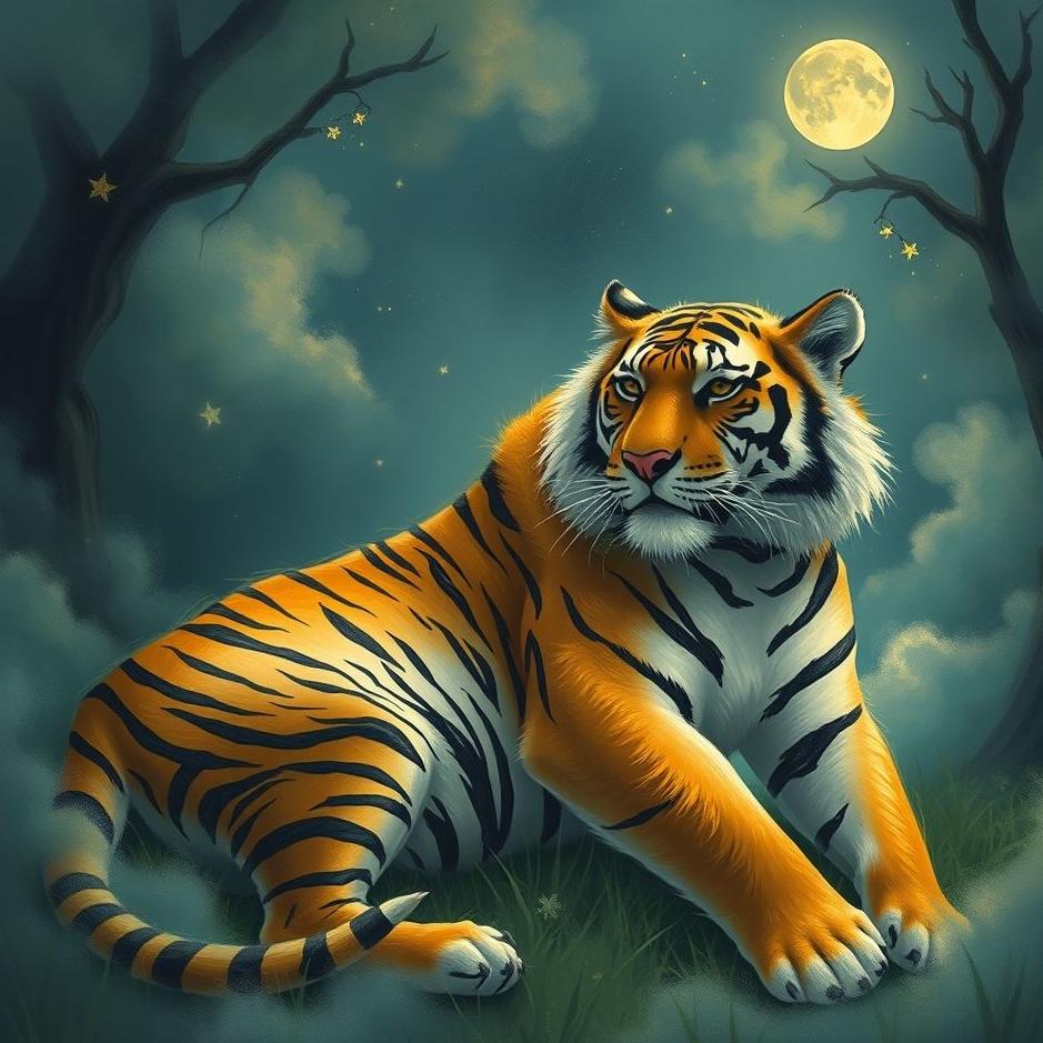 Dream : Being loved by a tiger in a dream