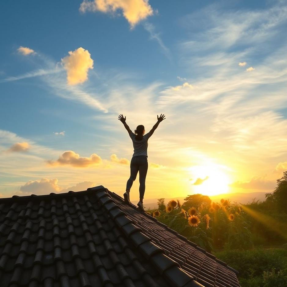 Dream : Being on the roof of a house 