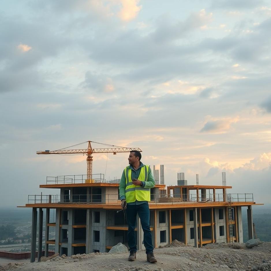 Dream : Being on top of a construction site in a dream