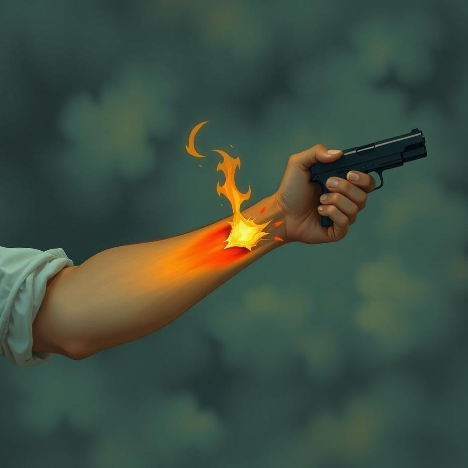 Dream : Being shot in the arm with a gun in a dream