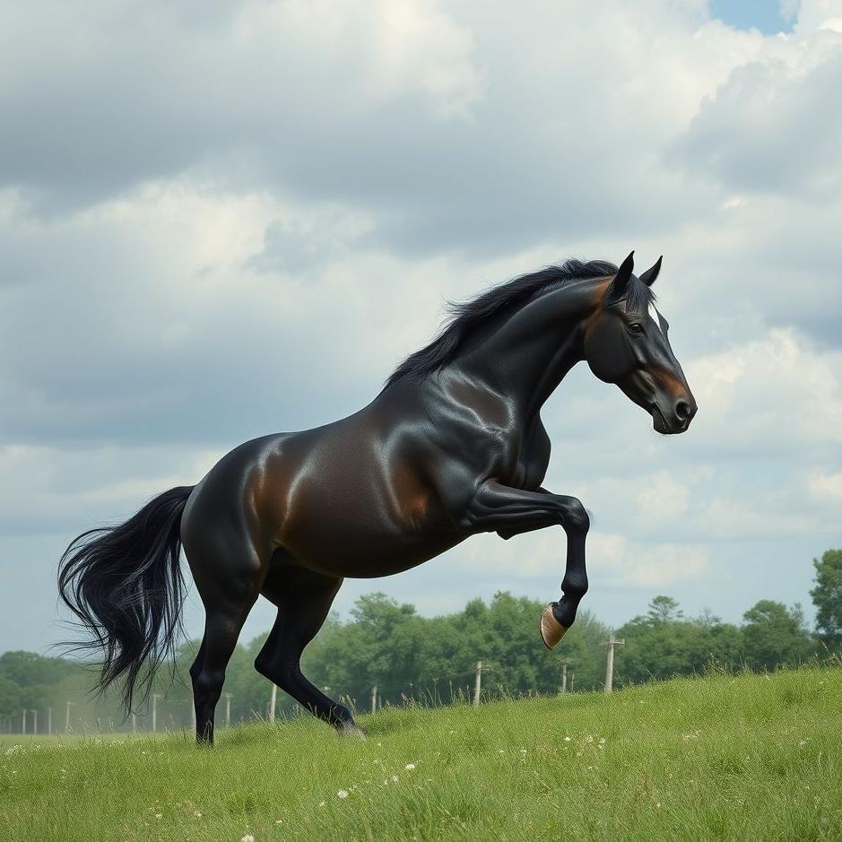 Dream : Big black horse in a dream