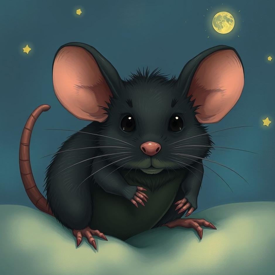 Dream : Big black mouse in a dream
