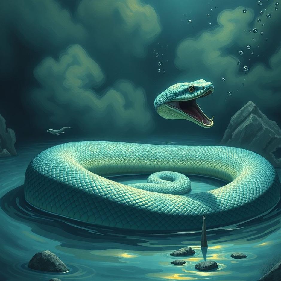 Dream : Big blue snake in a dream