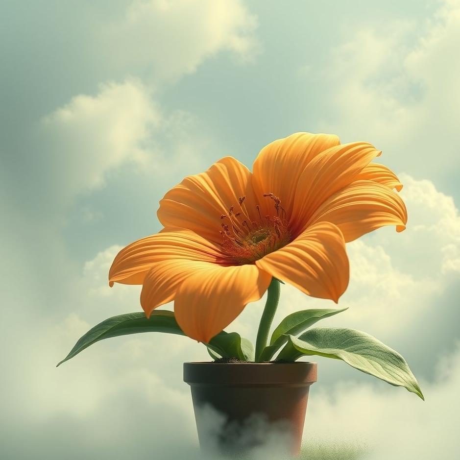 Dream : Big flower in a pot in a dream