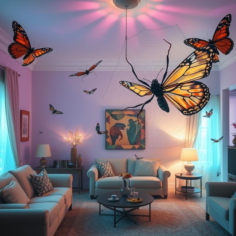 Dream : Big insects at home in a dream