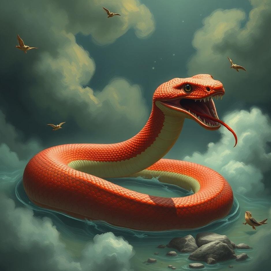Dream : Big red snake in a dream