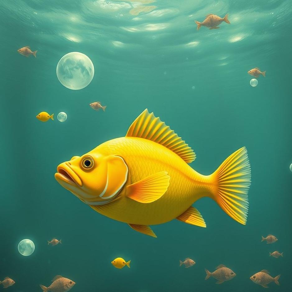 Dream : Big yellow fish in a dream